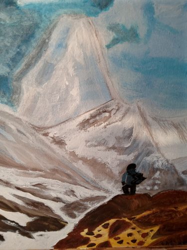 Christine P, Mountain vista, large canvas, acrylic_.